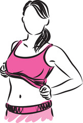 woman taking off shirt vector illustration