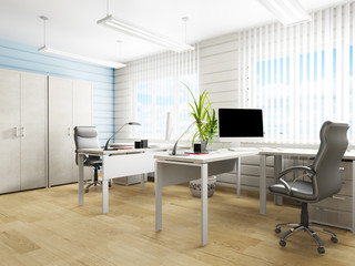 Office interior in modern style, 3d rendering