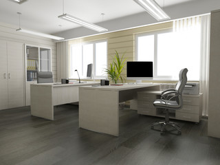 Office interior in modern style, 3d rendering