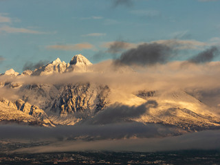 high tatras in clouds