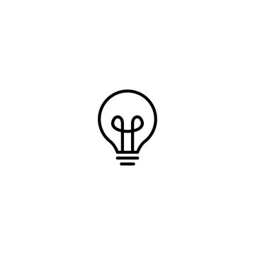 bulb lamp icon logo vector line outline monoline illustration