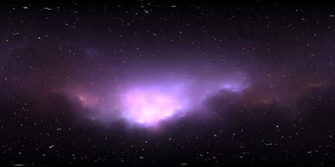 360-Grad-Weltraumnebel-Panorama, gleichwinklige Projektion, Umgebungskarte. Sphärisches HDRI-Panorama. Weltraumhintergrund mit Nebel und Sternen © Peter Jurik