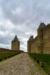 Fototapeta premium Fortified medieval city of Carcassonne in France.