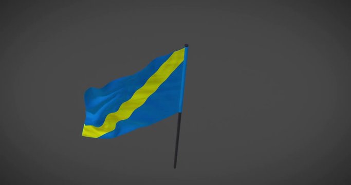 Racing flags - Blue with yellow stripe flag looping animation with alpha mask