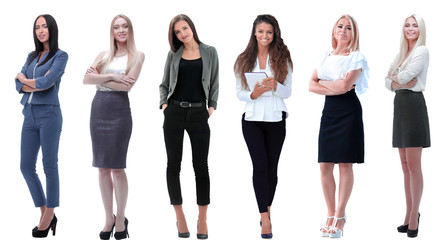 Collection of full-length portraits of young business women