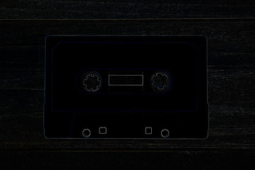 Old tapes cassettes for recording on stylized background
