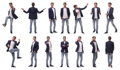 Obraz premium collage of photos of a successful modern man