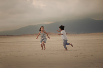 children playing in catch up