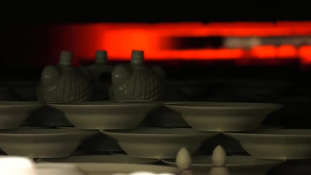 Industrial line for drying and firing ceramic products. Department Roasting Dishes