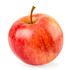 Ripe red Apple closeup on a white. Isolated.