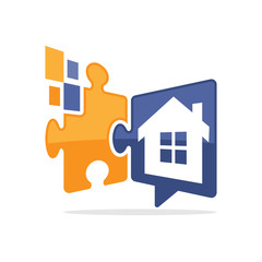 Vector illustration icon with a digital solution media concept that communicates information about property business problems