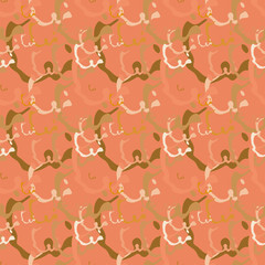 Seamless background pattern with colored diverse doodles.