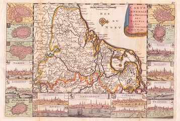 1710, De La Feuille Map of the Netherlands, Belgium and Luxembourg