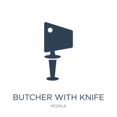 butcher with knife icon vector on white background, butcher with