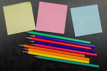 Obraz premium School office supplies including board. Copy space for text