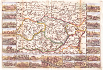 1710, De La Feuille Map of Transylvania and Moldova