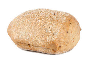 Freshly baked bread on white background