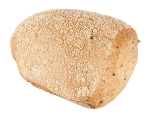 Freshly baked bread on white background