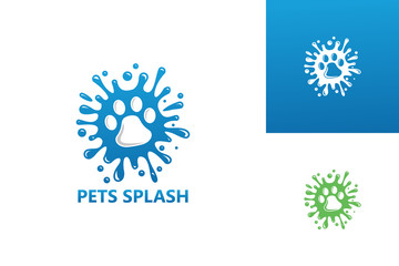 Pets Splash Logo Template Design Vector, Emblem, Design Concept, Creative Symbol, Icon
