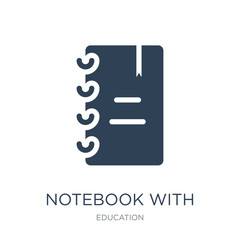 notebook with bookmark icon vector on white background, notebook