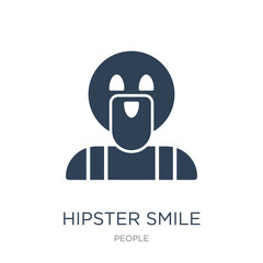 hipster smile icon vector on white background, hipster smile tre