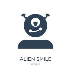 alien smile icon vector on white background, alien smile trendy