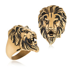 Fashion Male Lion ring isolation white