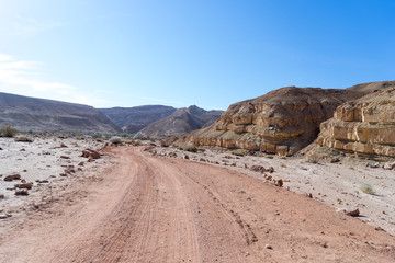 Fototapeta na wymiar Hiking in Negev desert of Israel