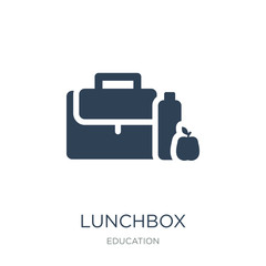 lunchbox icon vector on white background, lunchbox trendy filled