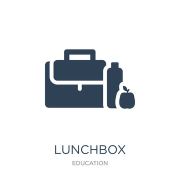 Lunchbox Icon Vector On White Background, Lunchbox Trendy Filled