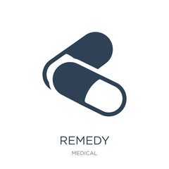 remedy icon vector on white background, remedy trendy filled ico