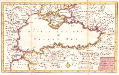 1747, Ratelband Map of the Black Sea, Crimea, and Northern Turkey