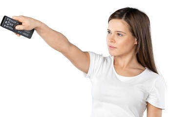 Woman Using Remote Control