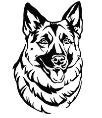 Decorative portrait of Dog Shepherd 2 vector illustration