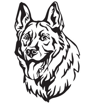 Decorative portrait of Dog Shepherd 3 vector illustration