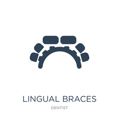 lingual braces icon vector on white background, lingual braces t