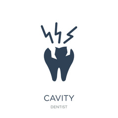 cavity icon vector on white background, cavity trendy filled ico