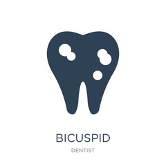 bicuspid icon vector on white background, bicuspid trendy filled