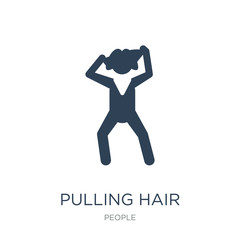pulling hair icon vector on white background, pulling hair trend