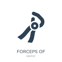 forceps of dentist tools icon vector on white background, forcep