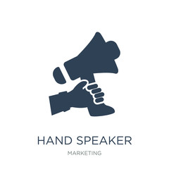 hand speaker icon vector on white background, hand speaker trend