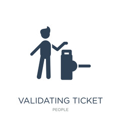 validating ticket icon vector on white background, validating ti