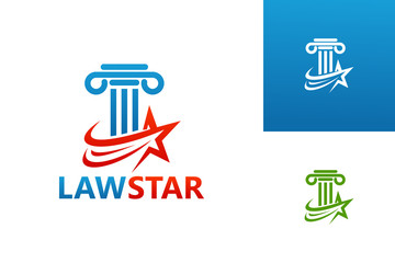 Law Star Logo Template Design Vector, Emblem, Design Concept, Creative Symbol, Icon