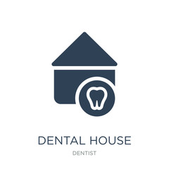 dental house icon vector on white background, dental house trend