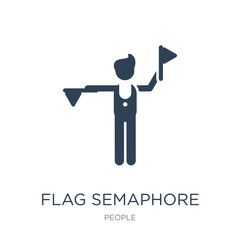 flag semaphore language icon vector on white background, flag se © Meth Mehr