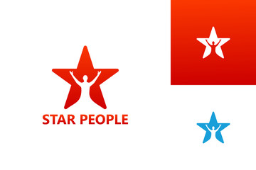 Obraz premium Star People Logo Template Design Vector, Emblem, Design Concept, Creative Symbol, Icon