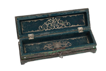 Antique casket on a white background. Isolated.