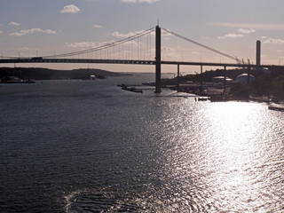 Fototapeta na wymiar Eine Brücke im Hafen von Göteborg Schweden
