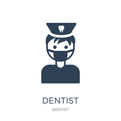 dentist icon vector on white background, dentist trendy filled i