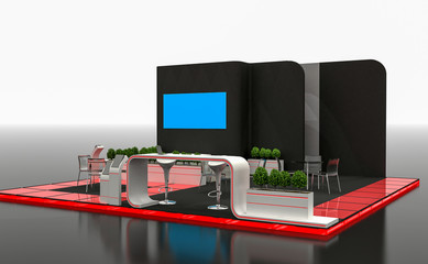 3D Illustration of Exhibition Stand
